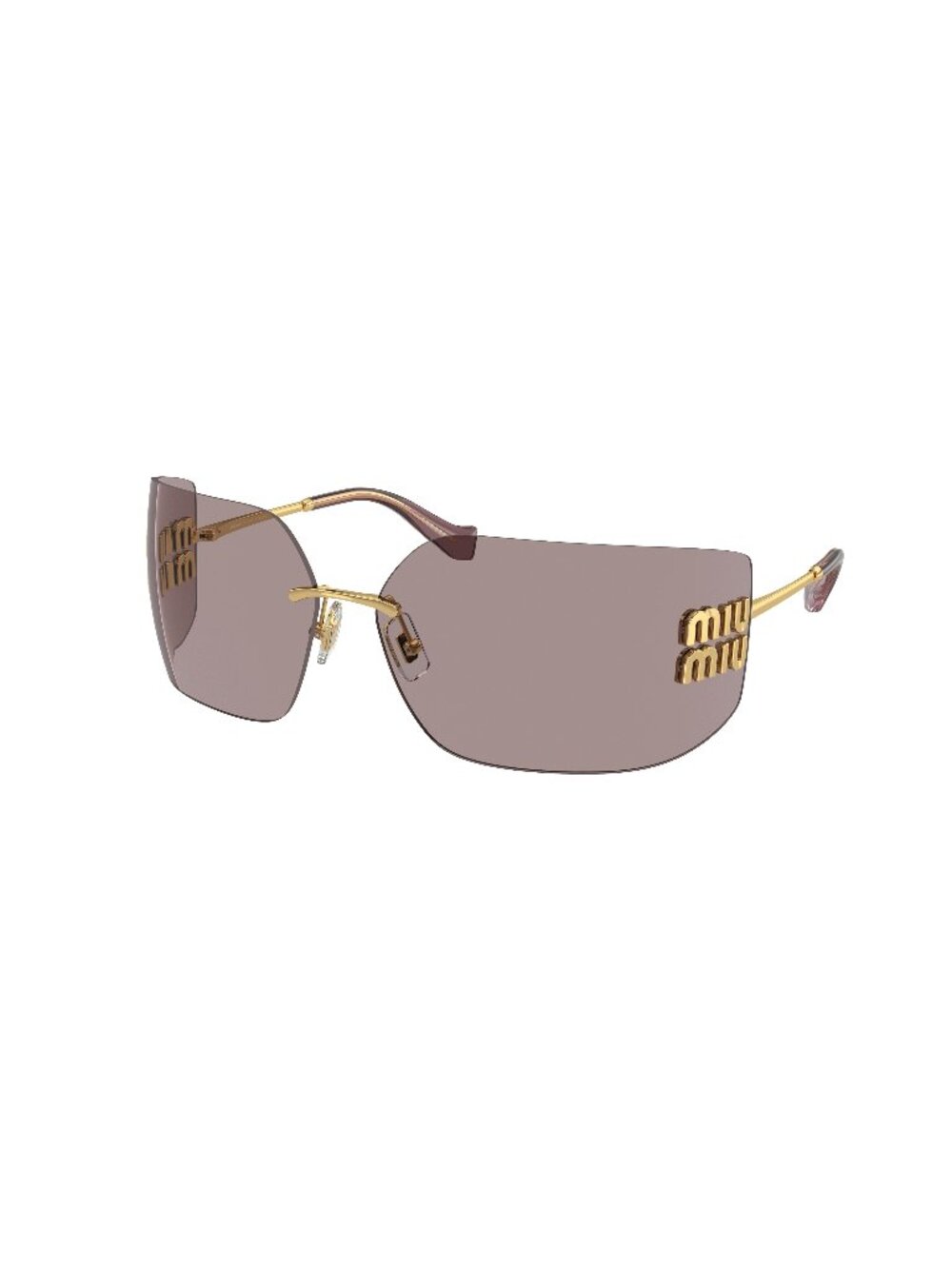New Miu Miu Women's Sunglasses Gold Aviator Brown Lens Metal Frame MU 54YS 80